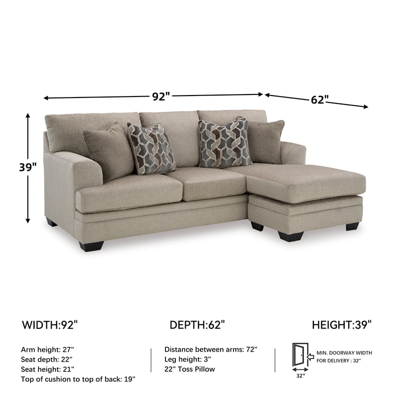 Signature Design by Ashley Stonemeade Taupe Sofa Chaise