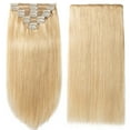 thumbnail image 3 of Benehair 100% Real Remy Human Hair Extensions Clip In Thick Double Weft Full Head 10"-24" Blonde Women Caramel Hair, 3 of 11