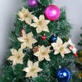 thumbnail image 6 of 24Pcs 5.91" Glitter Artificial Christmas Flowers Wedding Christmas Tree Wreaths Ornament Indoor Christmas Decorations for Christmas Home Wedding Party, 6 of 8