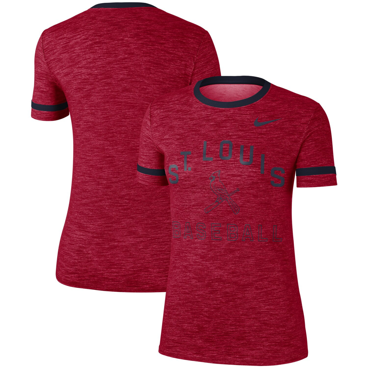 St. Louis Cardinals Nike Women&#39;s Slub Ringer Performance T-Shirt - Red - 0 - 0