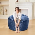 thumbnail image 2 of Bean Bag Chairs - Memory Foam Furniture BeanBag Chair - Kids/Teens Sofa with Soft Micro Fiber Cover - Round Fluffy Couch for Living Room Bedroom College Dorm, 2 of 13