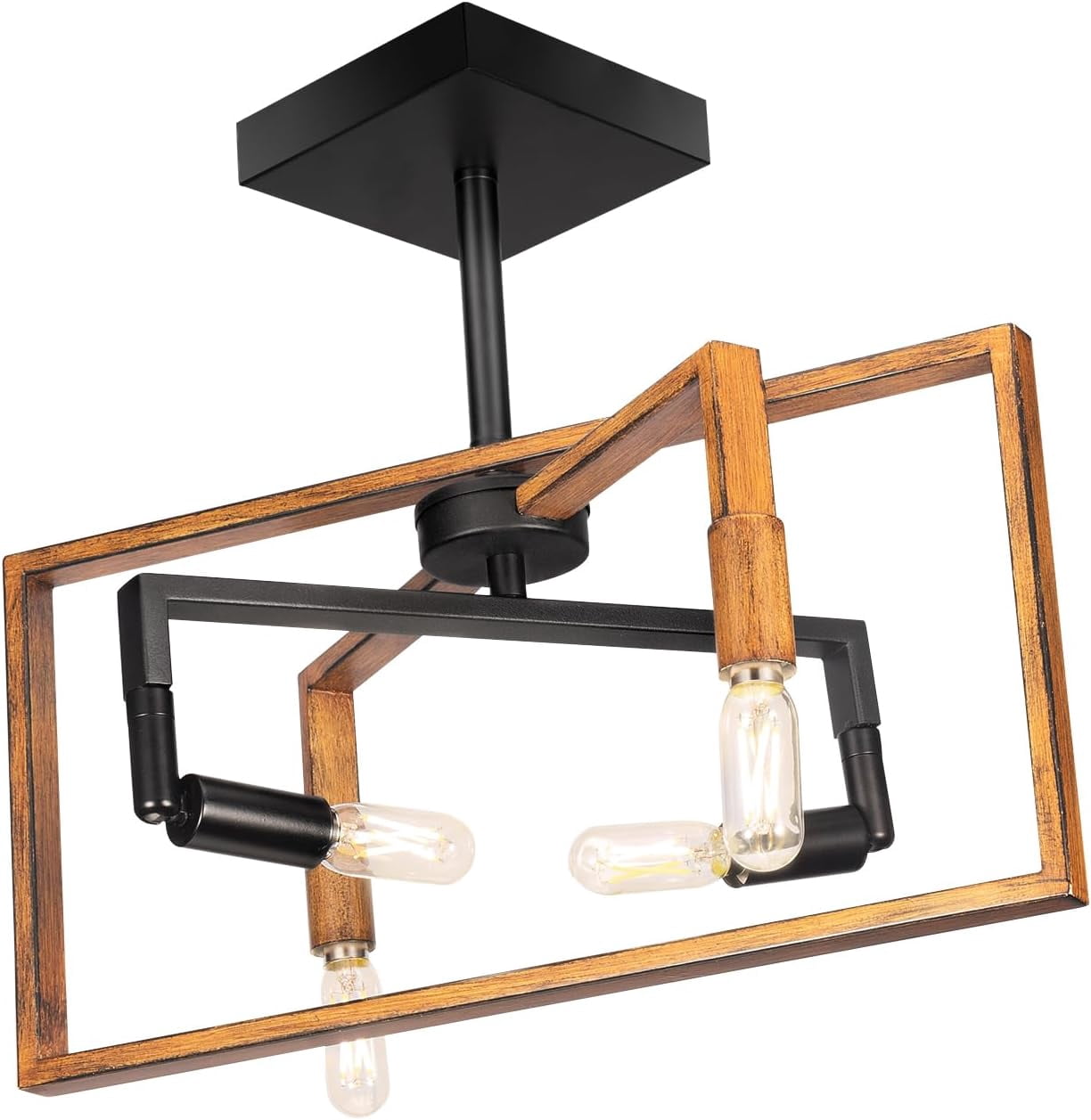 Jinyi 4-Light Vintage/Industrial/Farmhose Dimmable Flush Mount Lights