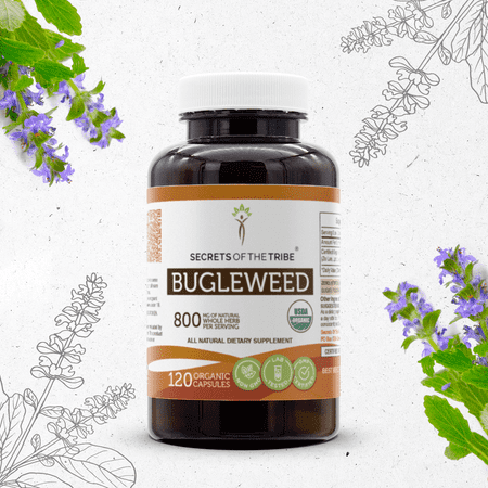 Secrets Of The Tribe Bugleweed Organic Capsules Dietary Supplement, Natural Herbal Capsules for Hormonal Balance Support, Certified Organic Bugleweed (Lycopus Virginicus) Dried Herb, 120 Capsules