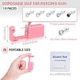 thumbnail image 5 of 10-piece piercing set, Evatage disposable self-ear piercing gun set, nose hole tool with crystal stud earrings for home salon piercings, 5 of 6