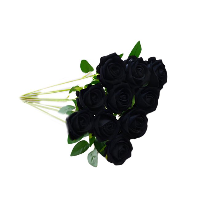 Wosthever 10 piezas de flores artificiales vívidas de larga duración para sala de estar, de comedor de boda, adorno decorativo de flores falsas Flores artificiales Negro Wosthever HA084570-06