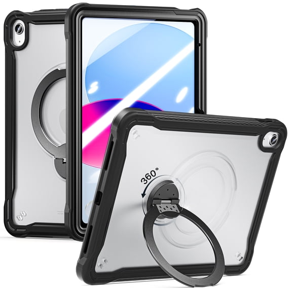 Full Body Protection Rotation Stand Tablet Case Cover For iPad 10Gen 11Gen A16 Built In 9H Glass Screen Protector Shoulder Strap