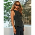 thumbnail image 4 of Denim Vest for Women Button Up Dressy Sleeveless Blazer Long Jean Vest Tank Top with Pockets, 4 of 9
