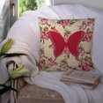 thumbnail image 3 of Butterfly Shabby Chic Yellow Roses Fabric Decorative Pillow, 3 of 4