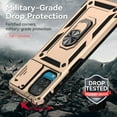 thumbnail image 4 of Galaxy A12 Case,Dteck Shockproof Rubber Rugged Case Hybrid Hard Ring Holder Kickstand Slide Camera Lens Protector Cover for Samsung Galaxy A12 6.5-inch,Gold, 4 of 8