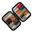 thumbnail image 3 of Surtido de moscas de pesca con mosca de 100 piezas, equipo de pesca con mosca, con caja impermeable para moscas con mosca seca \ mojada Señuelos de, 3 of 9
