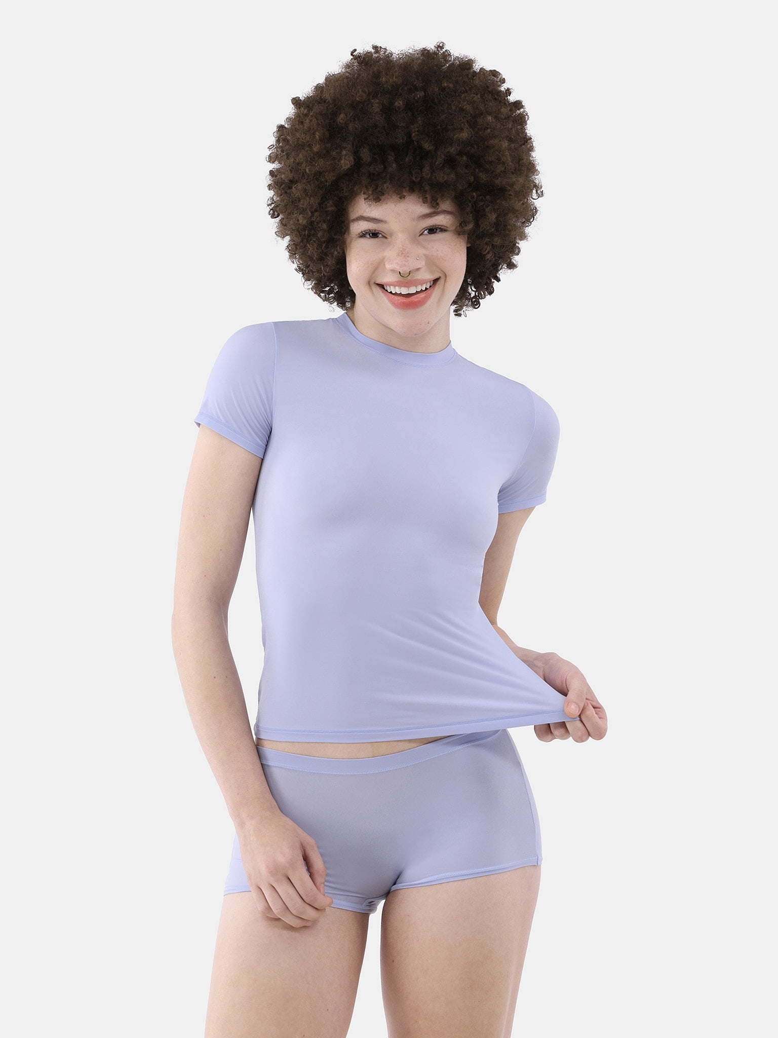 No Boundaries Fit Stretch Tee with Short Sleeves, Women's XS-XXXL