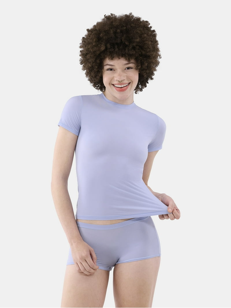 No Boundaries Short Sleeve Tee - women's Fitted Tshirt - Walmart.com