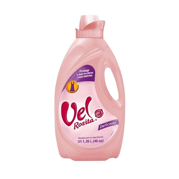 Detergente Líquido Vel Rosita Shampoo para Ropa Delicada con Agradable Aroma 1.36 L