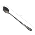 thumbnail image 2 of Stainless Steel Long Handle Ice Spoon Coffee Tea Spoons Tableware Decor Supplies (Black), 2 of 6