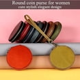 thumbnail image 2 of Women's Genuine Leather Round Coin Purse Mini Pouch Change Wallet With Aipper Closure Cute Small Wallets Key Wallet, 2 of 10