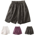 thumbnail image 2 of PUMISAS Summer Shorts For Women Elastic Mid Waist Drawstring Pants Solid Color Comfortable Casual Loose Sweatpants With Side Pockets, 2 of 7