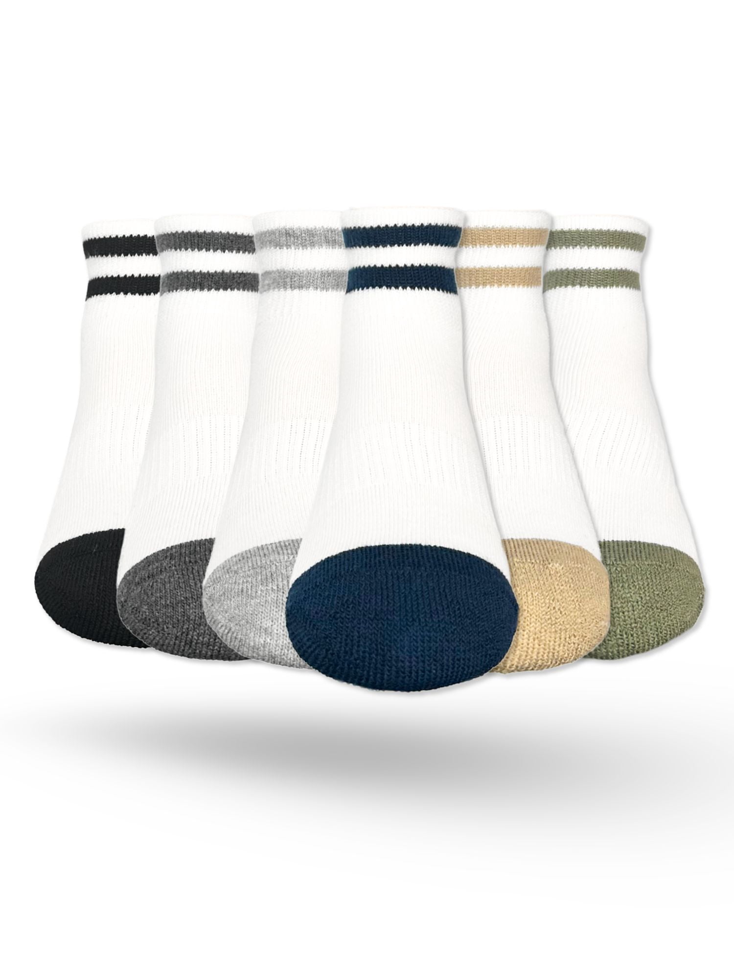 Wonder Nation Boys Sport Ankle Socks, 6-Pack, Sizes S-L