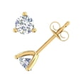 thumbnail image 2 of 1/2 Carat 3-Prong Diamond Stud Earrings in 14K Yellow Gold (I1-I2 Clarity), 2 of 4