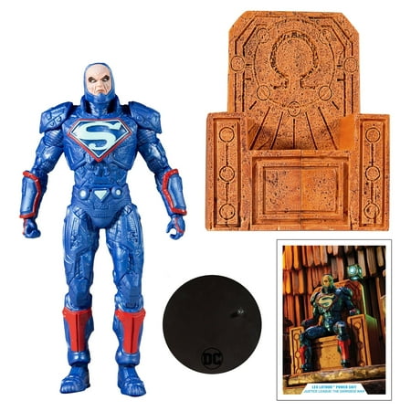 UPC: 0787926152081 | McFarlane Toys DC Multiverse – Lex Luthor in Power Suit – Blue Suit with Throne Action Figure Set 4 Pieces