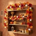 thumbnail image 6 of Fall Garland, Maple Leaf Autumn Garland 5.7Ft Artificial Hanging Leaves for Mantle Table Decorations for Home Front Door Outdoor Indoor Halloween Thanksgiving Fall Decor, 6 of 7