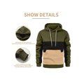 thumbnail image 3 of Bellella Chandail à Capuche pour Hommes Chandail à Capuche Colorblock Confortable Manches Longues Vert Armée m, 3 of 4