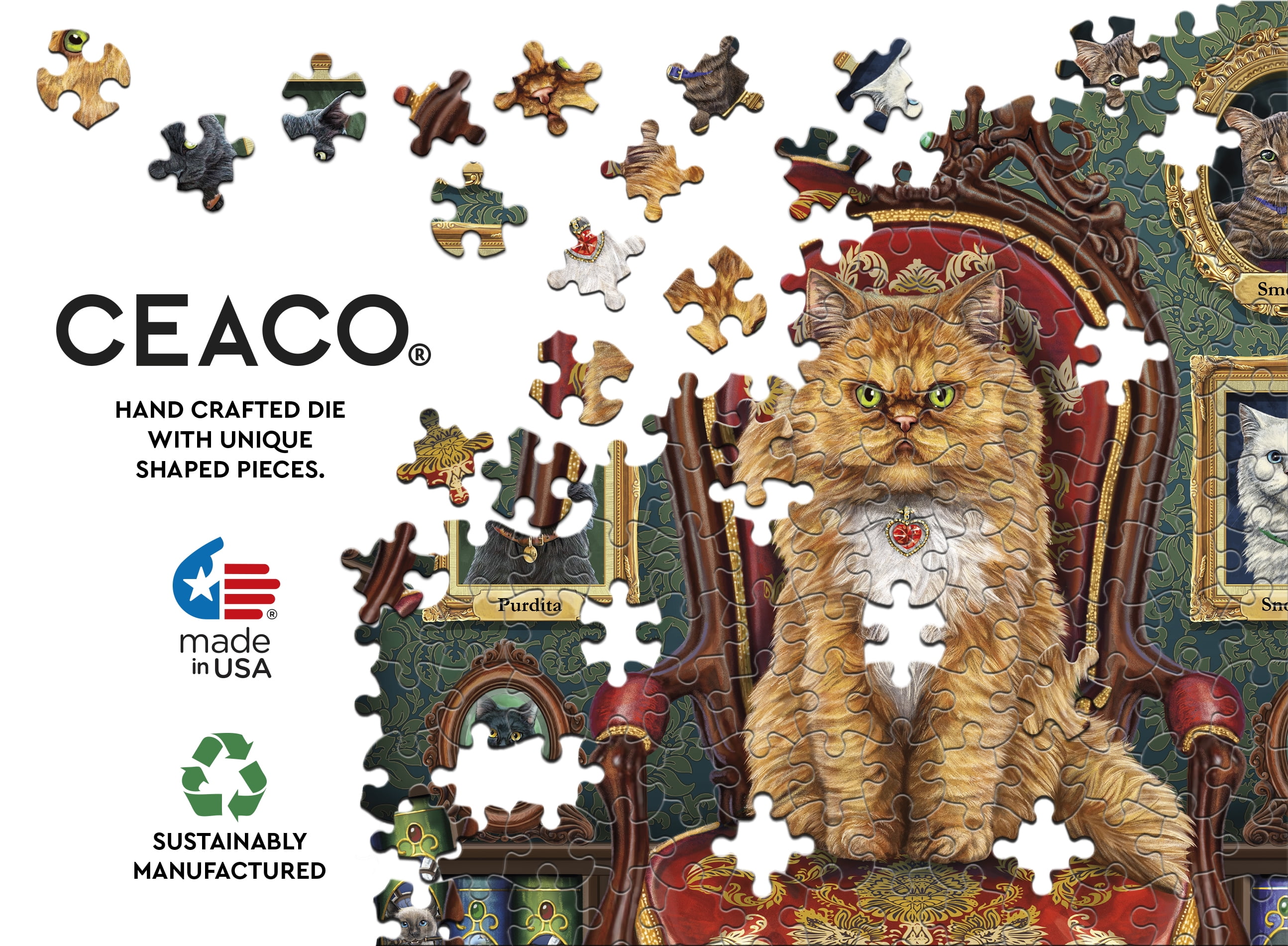 Ceaco 500-Piece Night Spirit Mad About Cats Interlocking Jigsaw Puzzle