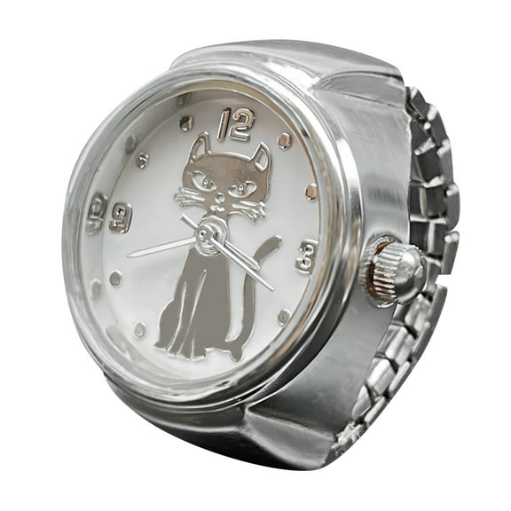 DESIGNICE Women Men Finger Watch Vintage Ring Watch Round Quartz Analog Finger Ring Watch for Birthday Graduation Vintage Watch Clock Ring Trendy Ring Adjustable Ring Fashion Watch