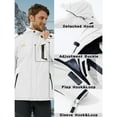 thumbnail image 5 of TACVASEN Men's Winter Ski Jackets Waterproof Fleece Mountain Jacket Windproof Warm Coat with Hooded Snowboard Insulated Jacket Parka Raincoat with Multi-Pockets White Size XS, 5 of 7