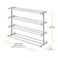 thumbnail image 5 of Whitmor Adjustable 4-Tier Shoe Rack - 24 Pair Shoe Organizer - Grey, 5 of 5