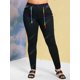 thumbnail image 3 of Jeans Flacos de Talla Grande con Cordones Laterales Rosegal Vaqueros de talla grande, 3 of 5