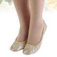 thumbnail image 3 of 1 par de zapatos de yoga suaves Zapatos de baile antideslizantes ligeros Zapatos de yoga de cordón elástico Talla L (Dorado), 3 of 6