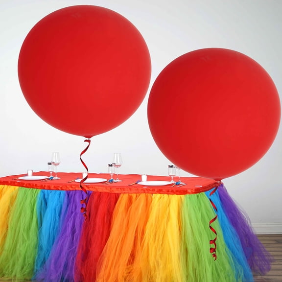 BalsaCircle 2 Red Matte 32" Large Latex Plain Balloons