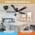 thumbnail image 5 of DELight 52" Ceiling Fan with Light, Remote Control, 3 Color Temperature 6 Speeds DC Reversible Motor, Timing, Dimmable for Livingroom Bedroom Black, 5 of 13