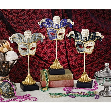 Elegant French Quarter Mardi Gras Display Masks: Set Of Three