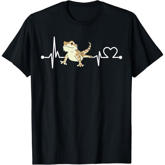 Bearded Dragon Heartbeat Funny Animal Gift For Kid/Women/Men T-Shirtmen and women can wear, black, white, gifts.S,M,L,XL,2XL,3XL,239XL