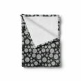 thumbnail image 2 of Black and White Soft Flannel Fleece Blanket, Abstract Yarn Balls Thread Motifs and Dots Boho Style Knitting Concept, Cozy Plush for Indoor and Outdoor Use, 70" x 90", Black and White, by Ambesonne, 2 of 6