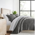 thumbnail image 2 of Comfort Canopy - Queen Gray / Light Gray Bedding Bundle, Reversible Microfiber Comforter and Patterned Sheet Set, 2 of 13
