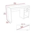 thumbnail image 3 of FM FURNITURE Austin 47"W 2-Drawer Engineered Wood Writing Desk in Light Gray, 3 of 9