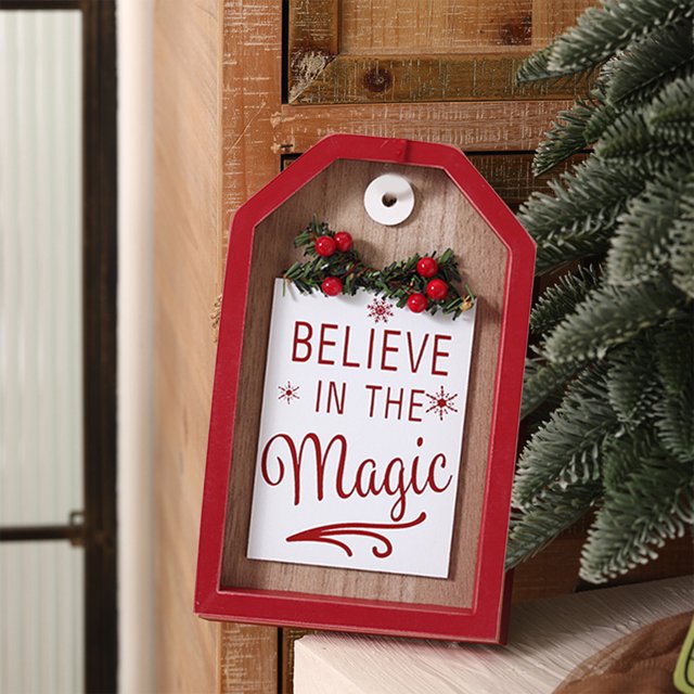 Fiudx Liquidación navideña Adornos navideños para puerta de madera, estilo retro americano, para colgar en la pared, para cafetería, para colgar en la puerta, para tomar fotografías, para decorar la