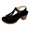 thumbnail image 4 of Block Heel Sandals for Women 2026 Summer Trendy Open Toe Ankle Strap Heeled Sandals, 4 of 9
