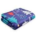 thumbnail image 5 of Gogreen Christmas Fleece Throw Blankets for Couch & Bed - Lightweight Plush Cozy Fuzzy Soft Blankets and Throws for Sofa, Christmas Blue, 50x60 Inches, 5 of 10