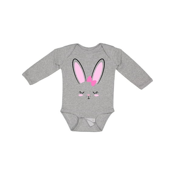 Inktastic Easter Bunny Girl Face Boys or Girls Long Sleeve Baby Bodysuit