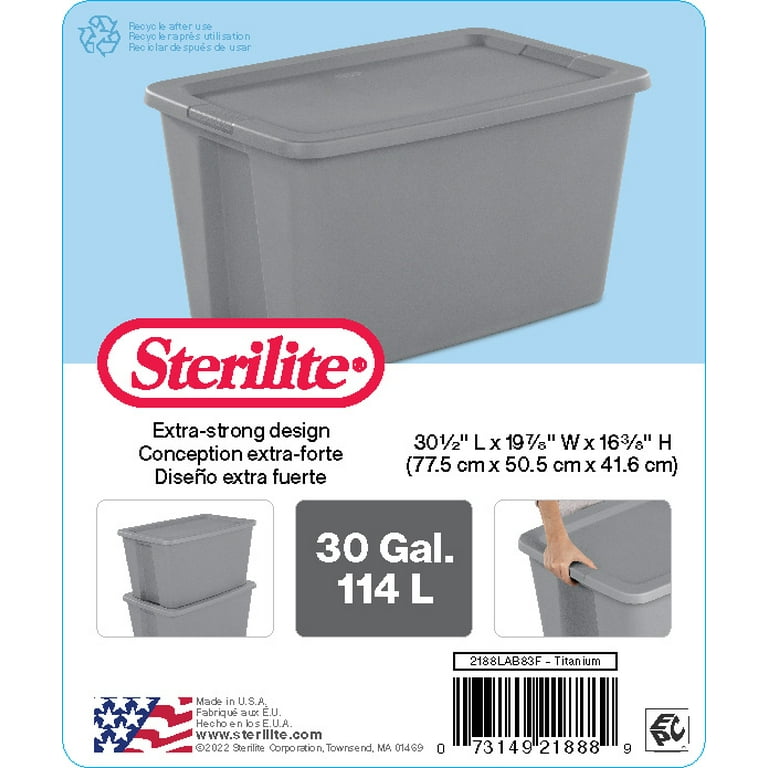 Sterilite 18 Gallon Tote Box Plastic, Gray - Walmart.com  Sterilite,  Storage bins with lids, Plastic storage totes