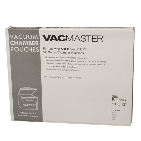 VacMaster 40725 3-Mil Vacuum Chamber Pouches, 10-Inch by 13-Inch, 250 per Box