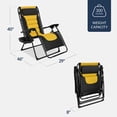 thumbnail image 2 of Best Choice Products Oversized Padded Zero Gravity Chair, Folding Outdoor Patio Recliner w/ Side Tray - Black/Yellow, 2 of 7