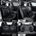 thumbnail image 3 of Florich Car Seat Covers, 5 Seats Breathable&Waterproof Faux Leather Seat Protectors, Automotive Interior Accessories Universal Fit Most Cars, Black&Gray, 3 of 8