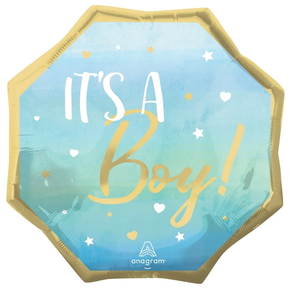 Jumbo Blue 'Baby It's a Boy' Foil Balloon, Perfect Party Decor, Long-Lasting Float Time