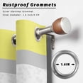 thumbnail image 5 of Outdoor Curtains for Patio Waterproof Yellow Grey Leaves Indoor/Outdoor Curtain Tiebacks Stitching Stripes Privacy Curtain Sun Block Grommet Drapes for Pergolas Gazebo Porch 2 Panel 54x108 Inch, 5 of 9