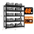 thumbnail image 3 of 78" H 5-Tier Garage Shelving Heavy Duty, 2800LBS Loads Garage Storage Shelves, Metal Shelving Units and Storage Racks, Industrial Utility Shelf,48" Wx18 Dx78 H, 3 of 6