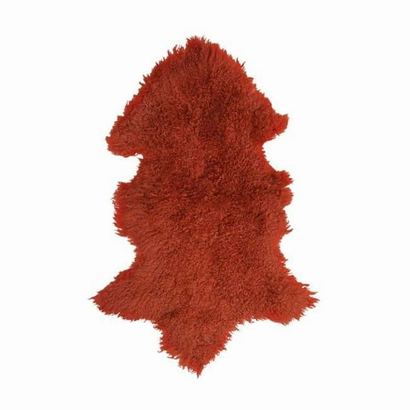 BS Trading Rug H-TIB-16-H No.16 Tibetan Whole Hide Pelt, Rust